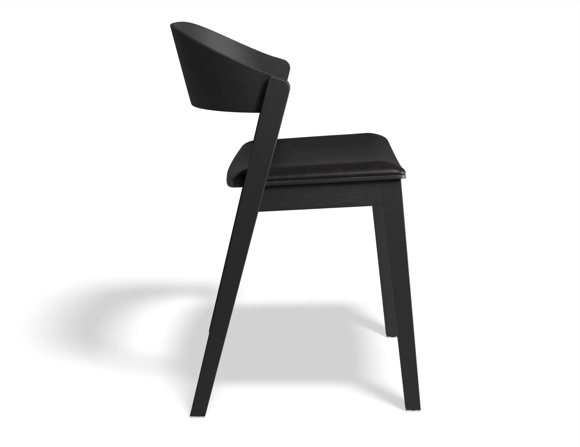 Asher Dining Chair Black Ash with Padded Seat - Image 4