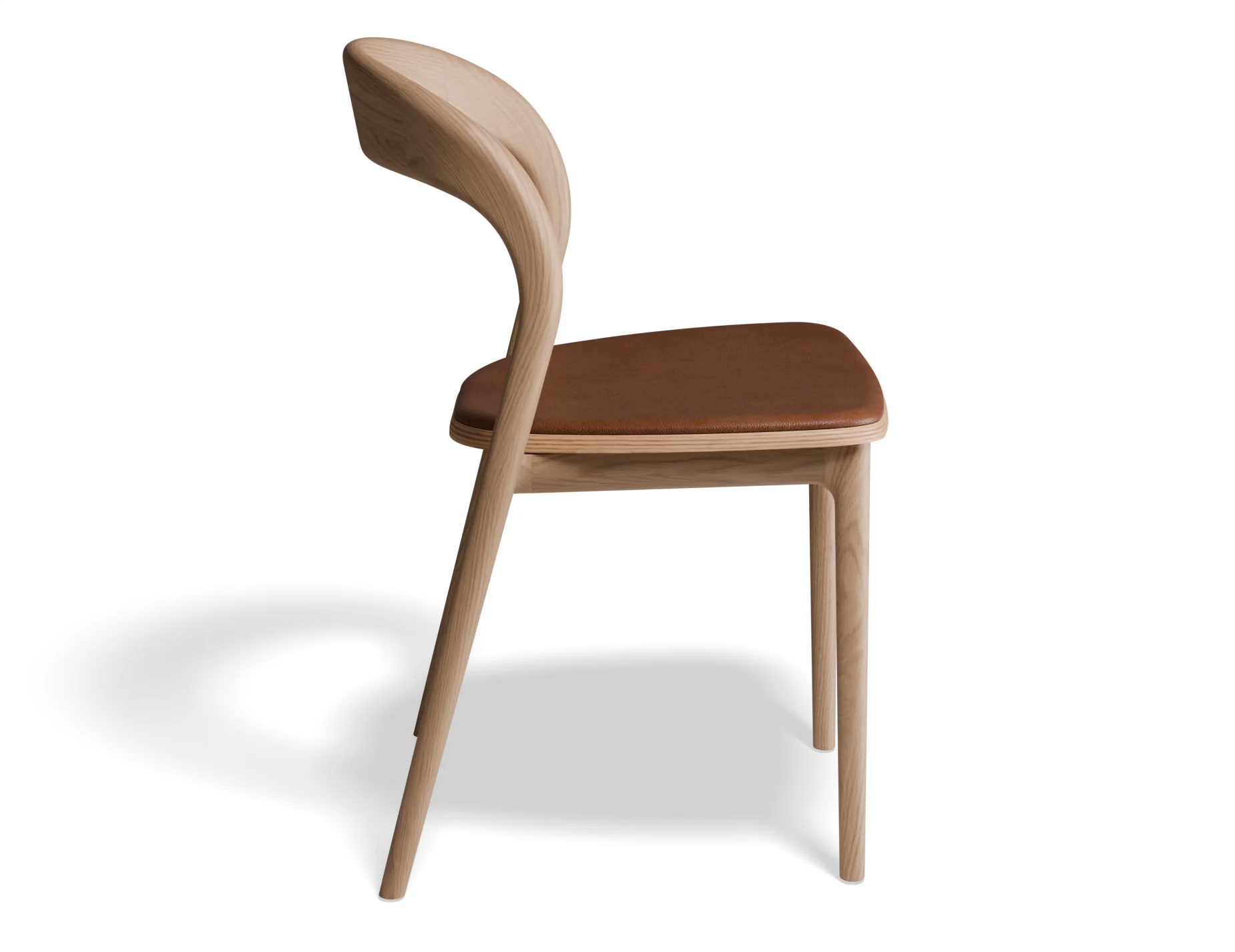 Ava Dining Chair Natural Ash with Tan Padded Seat - Image 3