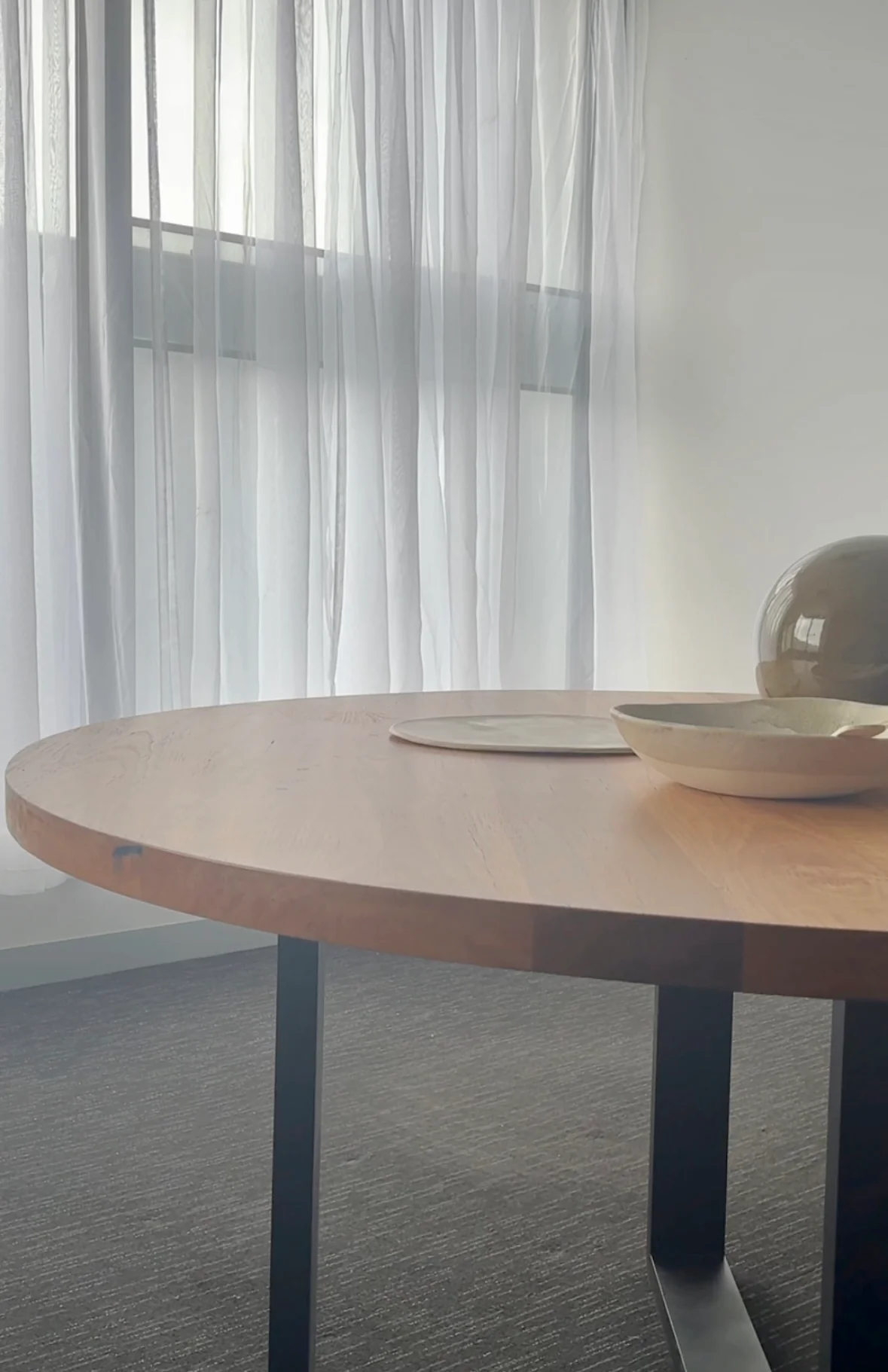 Available Now - Bespoke 1.5m Round Timber Dining Table Blackbutt - Image 4