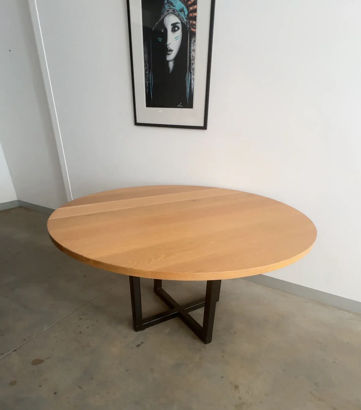 Available Now - Bespoke Round Timber Dining Table American White Oak - Image 3