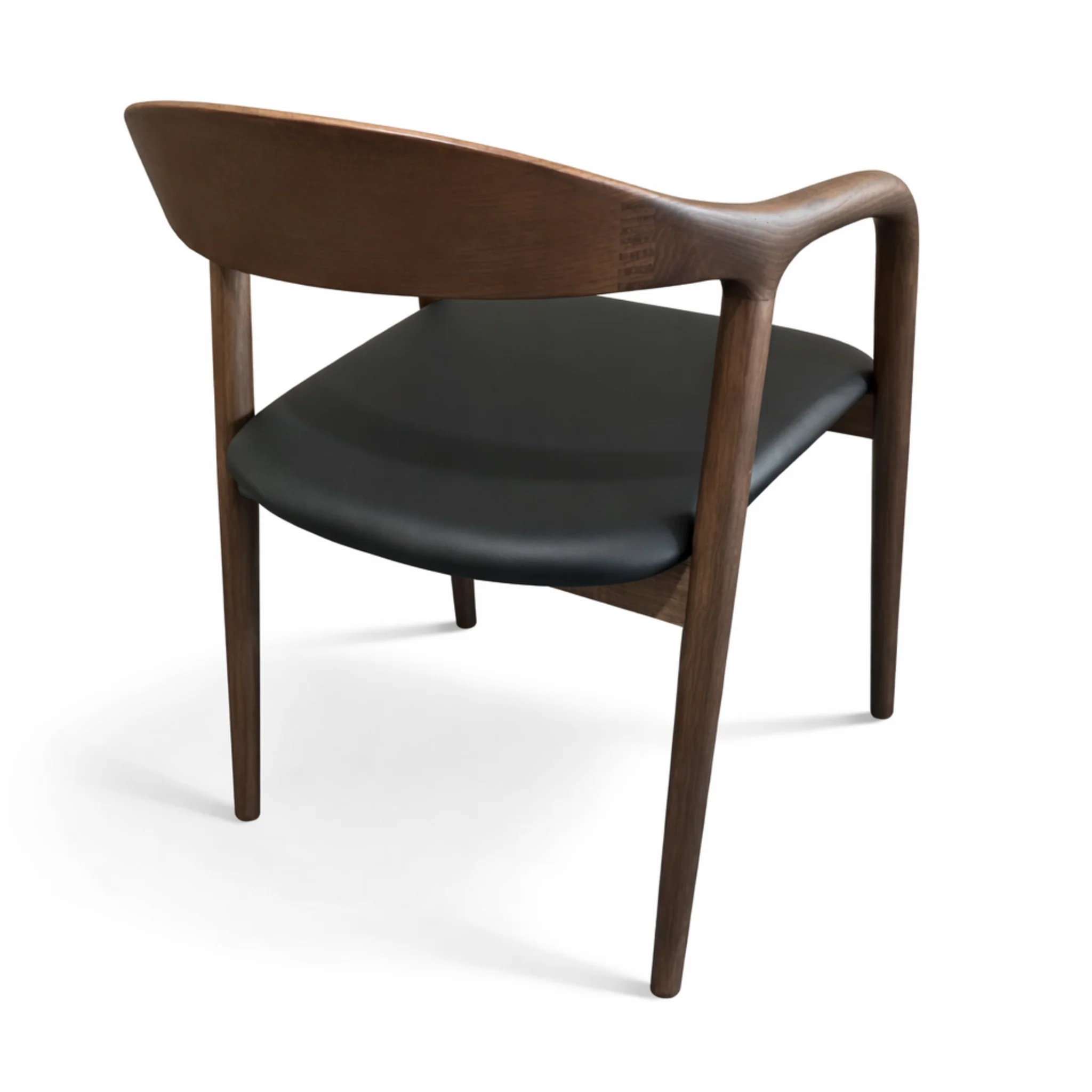 Belvedere Dining Chair — Ash Stained Walnut with Upholstered Leather Seat - Image 2