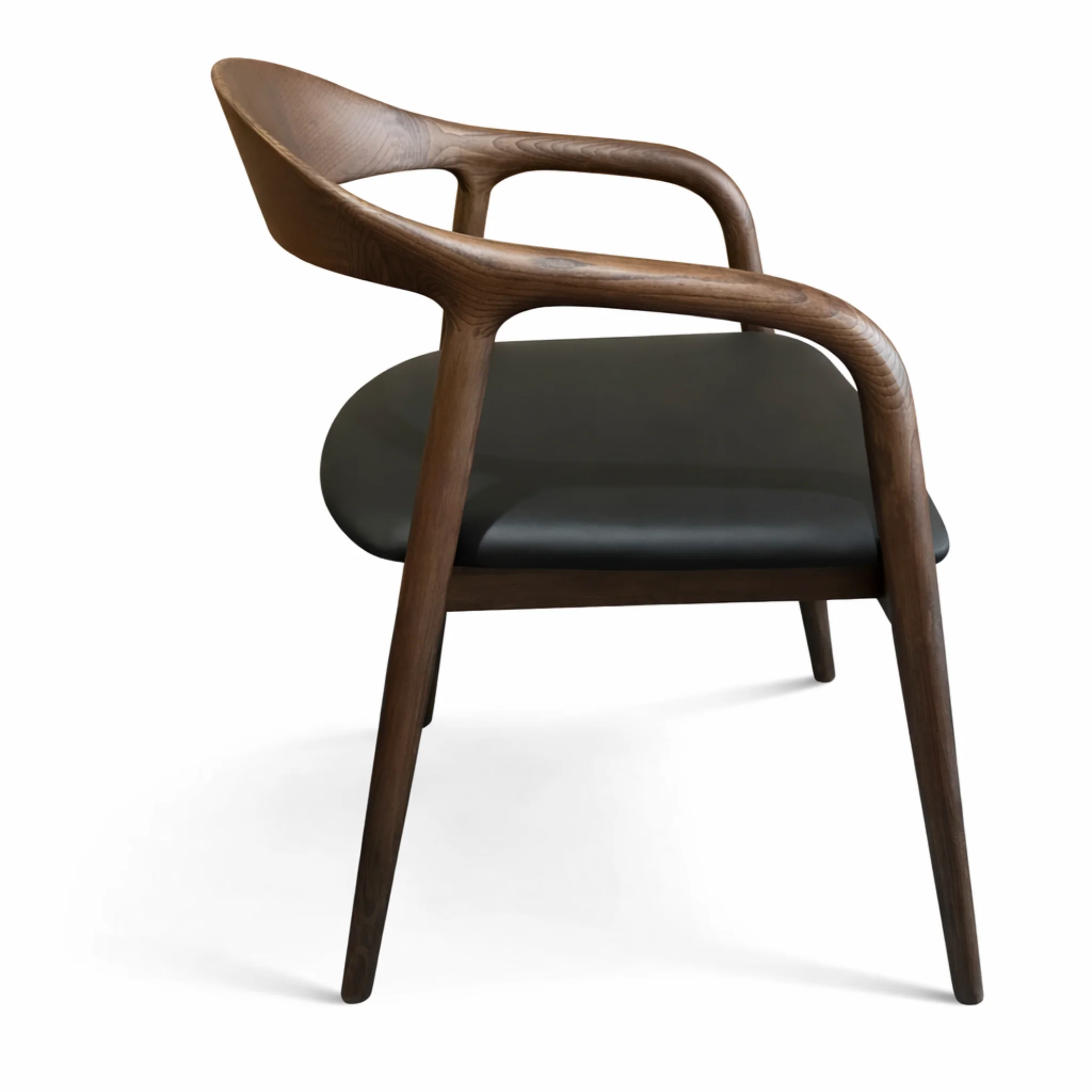 Belvedere Dining Chair — Ash Stained Walnut with Upholstered Leather Seat - Image 4