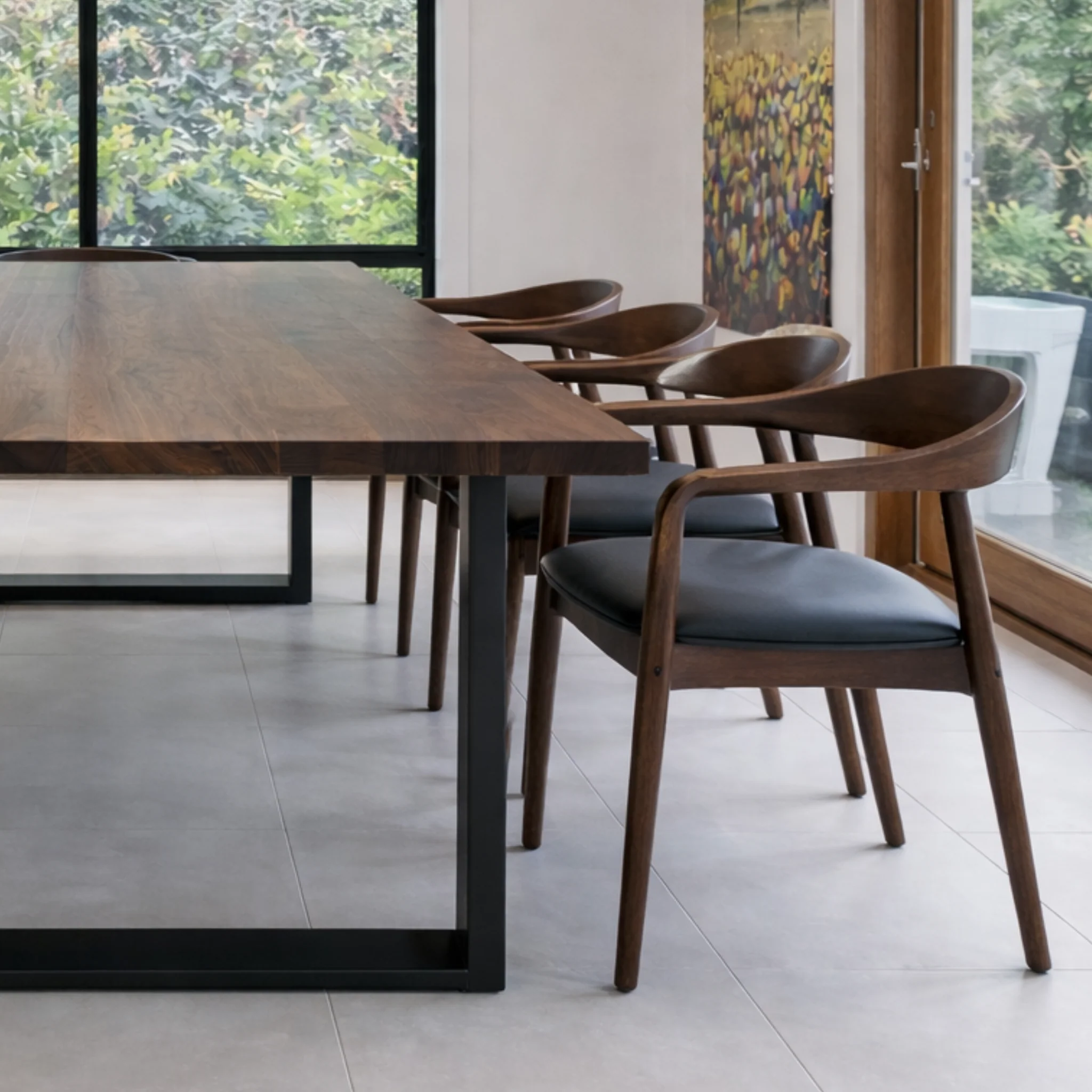 Belvedere Dining Chair — Ash Stained Walnut with Upholstered Leather Seat - Image 6