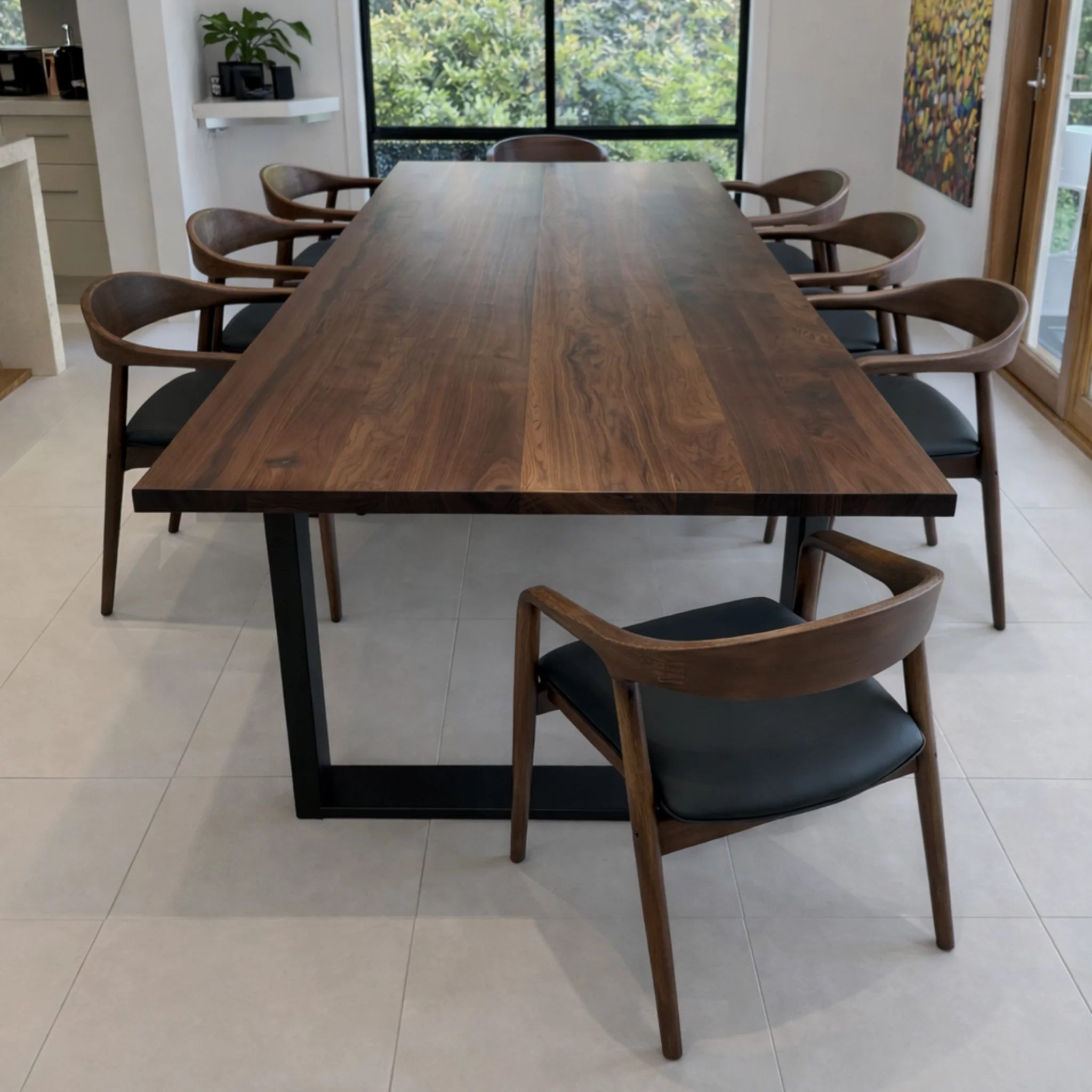 Belvedere Dining Chair — Ash Stained Walnut with Upholstered Leather Seat - Image 8
