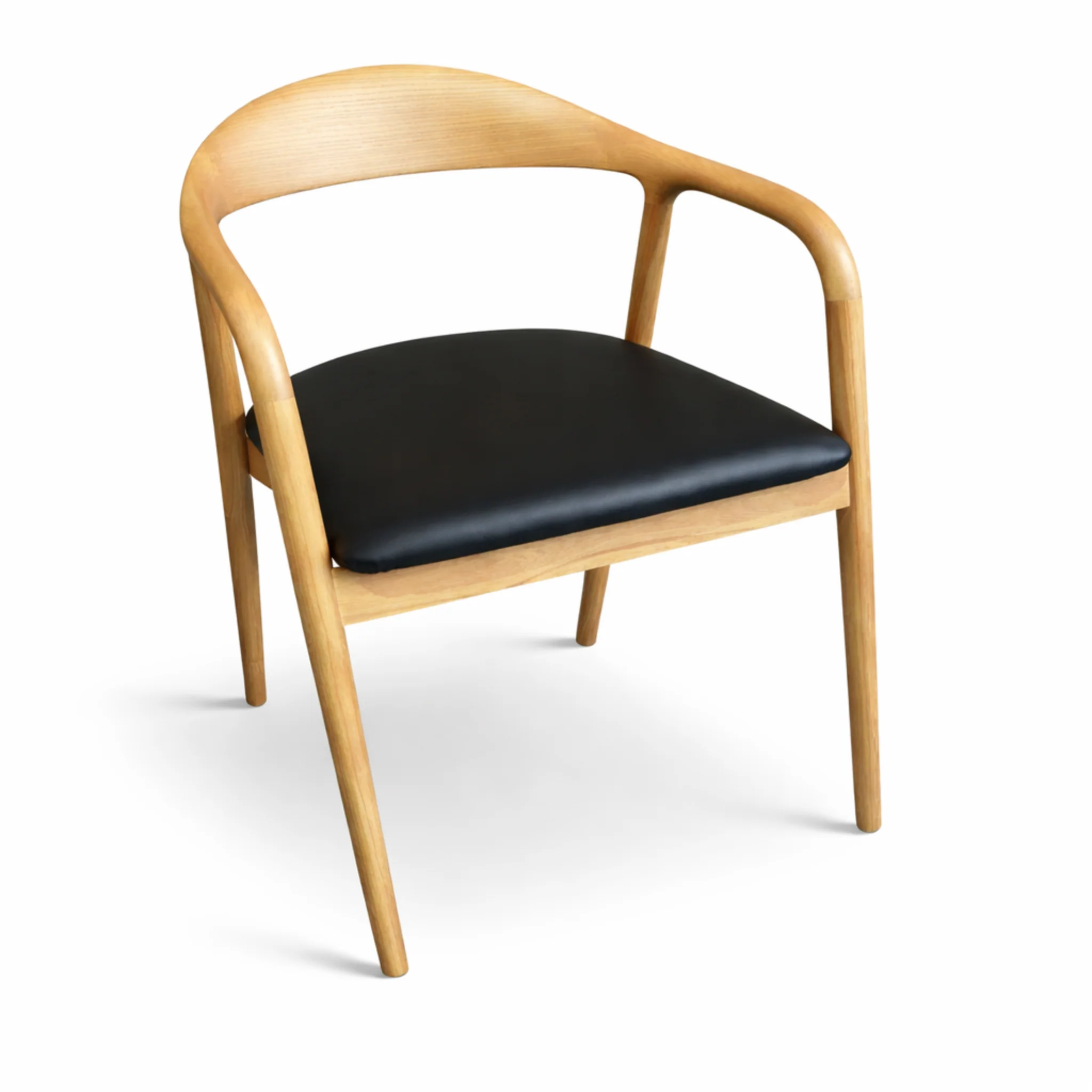 Belvedere Dining Chair — Ash with Upholstered Leather Seat