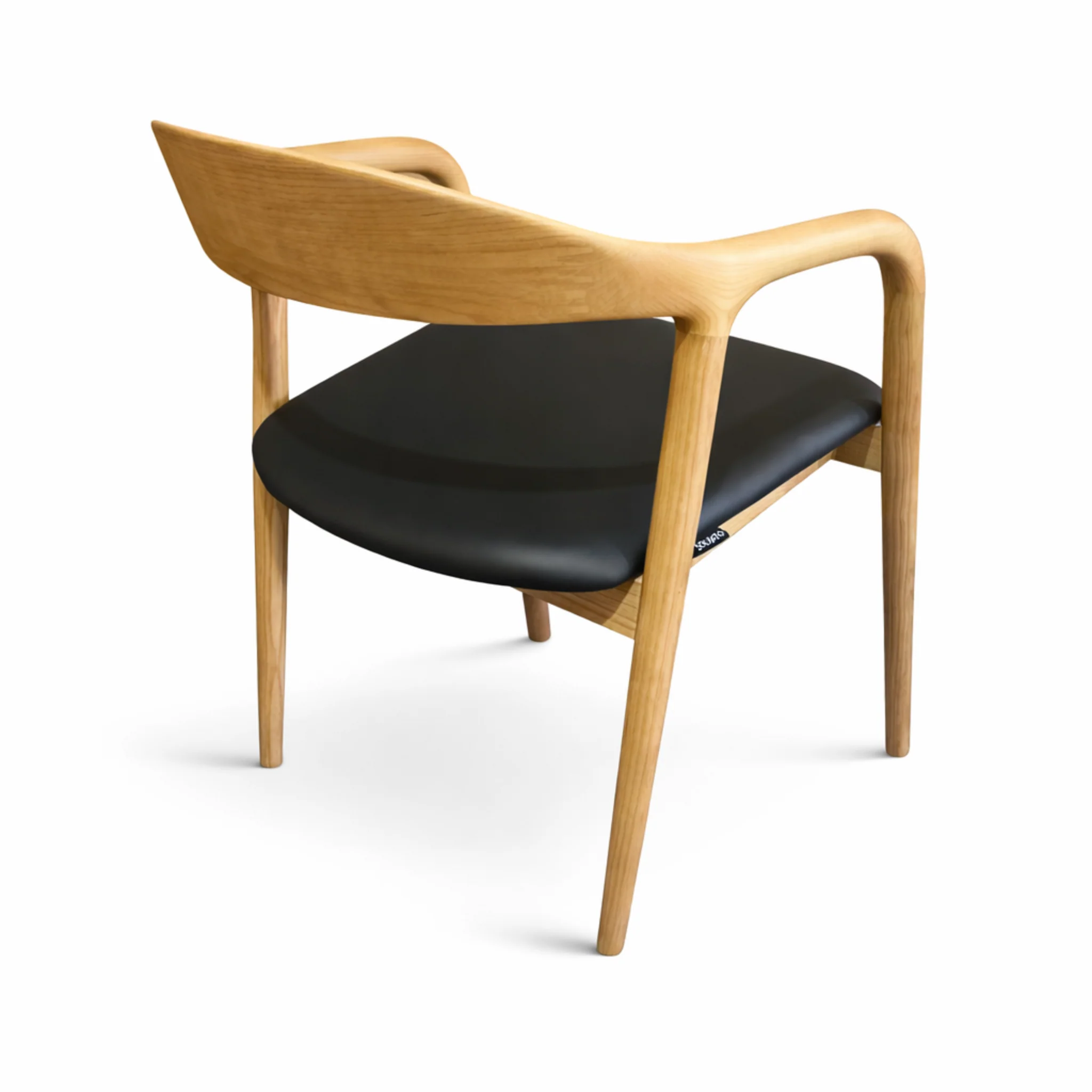 Belvedere Dining Chair — Ash with Upholstered Leather Seat - Image 2