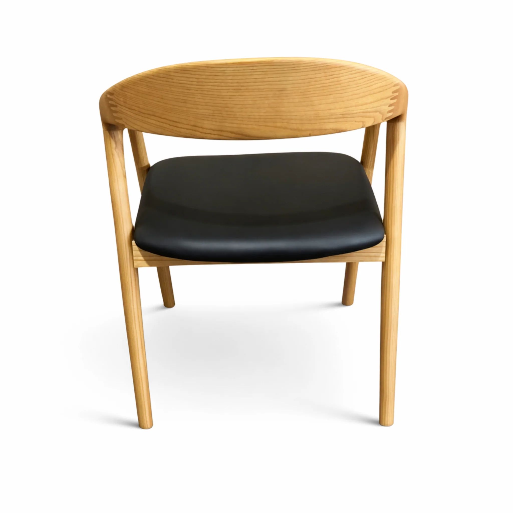 Belvedere Dining Chair — Ash with Upholstered Leather Seat - Image 3