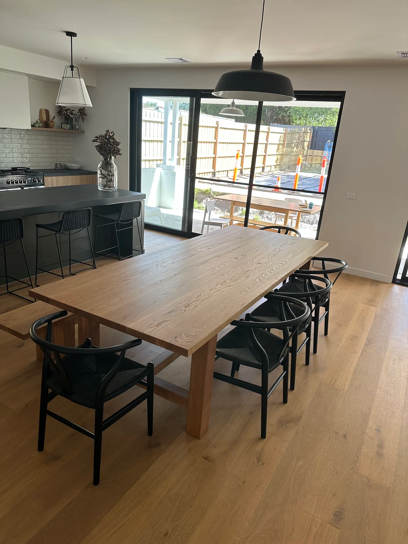 French Farmhouse Dining Table & Bench Seat - Image 5