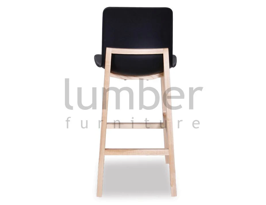 Matisse Bar Stool - Black Seat - Natural Ash legs - Image 3
