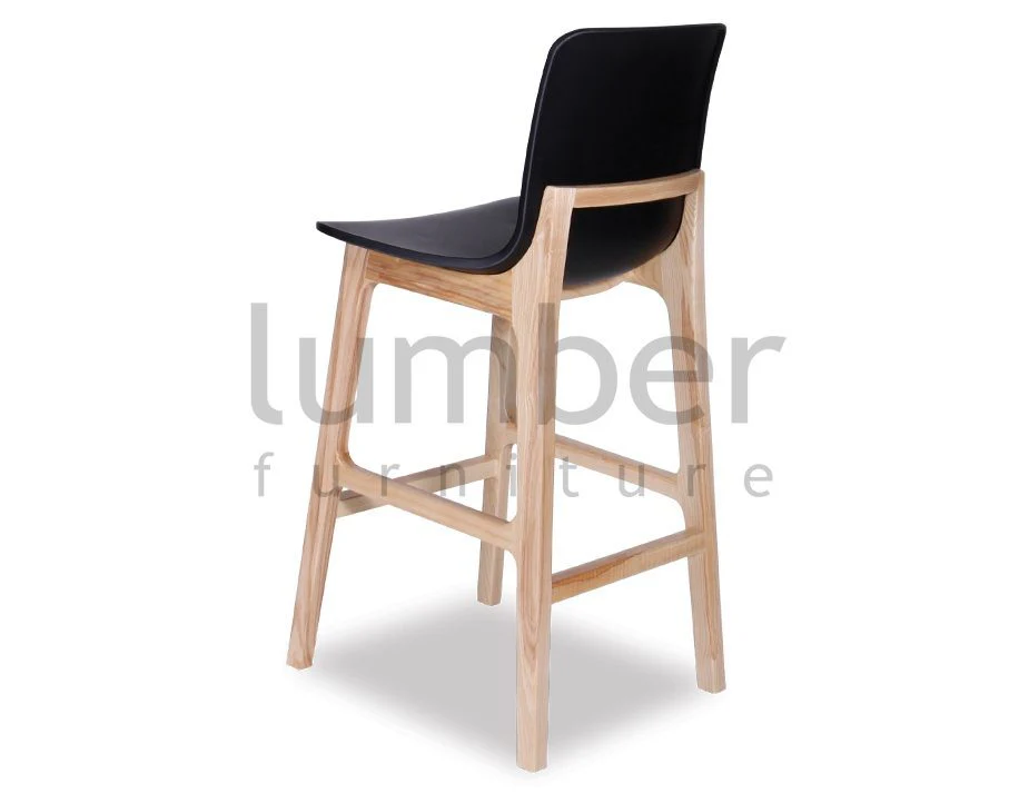 Matisse Bar Stool - Black Seat - Natural Ash legs - Image 4