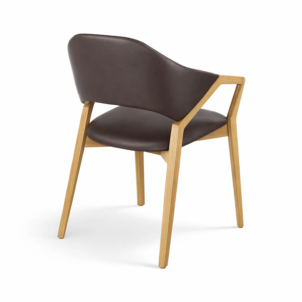 Montclair Dining Chair — Ash with Upholstered Microfibre Leather Seat - Image 2